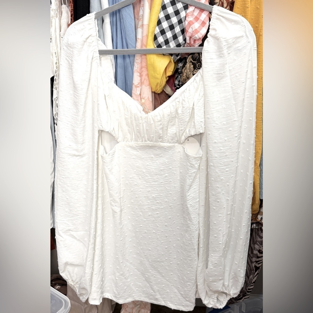 Rumer The Label Delilah Long Sleeve Mini Dress White